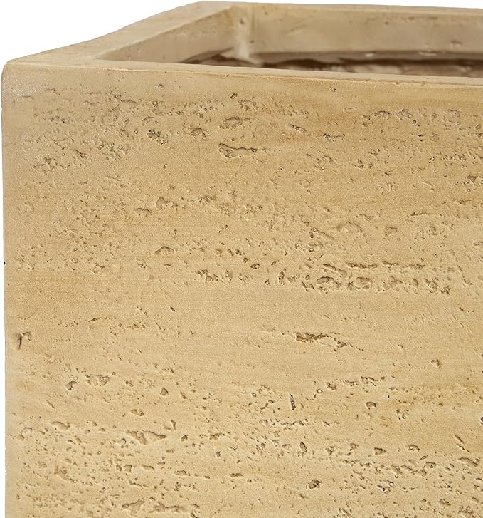 Handmade Rectangle Planter Box Travertine Beige