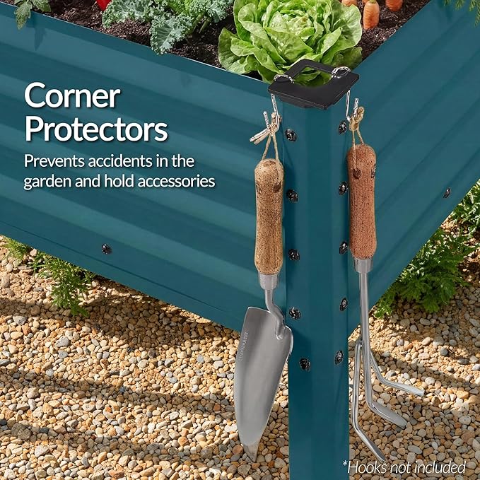 Best Choice Products 48x24x30in Galvanized Raised Garden Bed Metal Elevated Planter Box Vegetable Garden for Backyard Patio Balcony - Peacock Blue