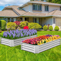 FRIZIONE Galvanized Raised Garden Bed OutdoorAbove Ground Garden Bed for VegetableMetal Raised Beds for FlowerSteel Raised Beds for Gardening