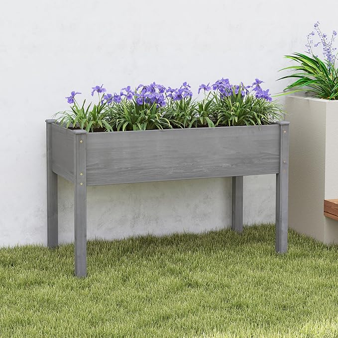 Raised Garden Bed Outdoor Horticulture with Legs Elevated Wood Raised Planter Boxes w/Stable Rectangle Structure Standing Planter for Vegetables Flowers Herbs Planting