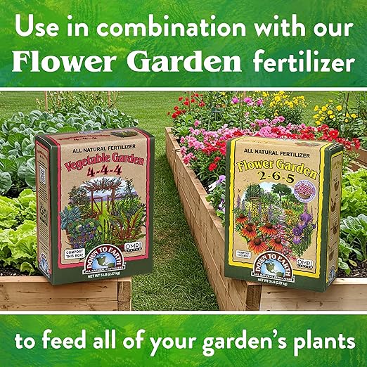 Down To Earth All Natural Fertilizers Organic Vegetable Garden - Plant Food for Vegetables Herbs Greens and Raised Beds 4-4-4 15 lb