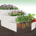 Galvanized Raised Garden Bed Kit 61x42x31 Inch Outdoor Metal Planter Box for Vegetables Herbs 3-in-1 Raised Garden Bed with Open Base for Deep Root Growth White