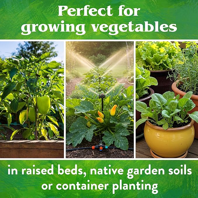 Down To Earth All Natural Fertilizers Organic Vegetable Garden - Plant Food for Vegetables Herbs Greens and Raised Beds 4-4-4 25 lb