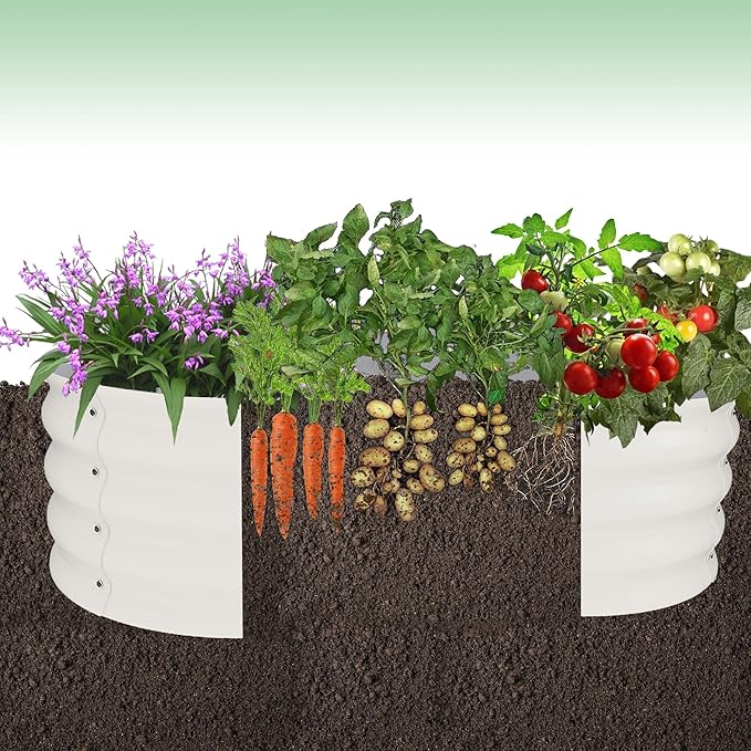 2-Pack Galvanized Raised Garden Bed 4x4x1ftOutdoor Metal Raised Garden Bed Floral Frame Open Bottom for Vegetables Herbs Flowers Rust-Resistant Steel Garden Bed Kit