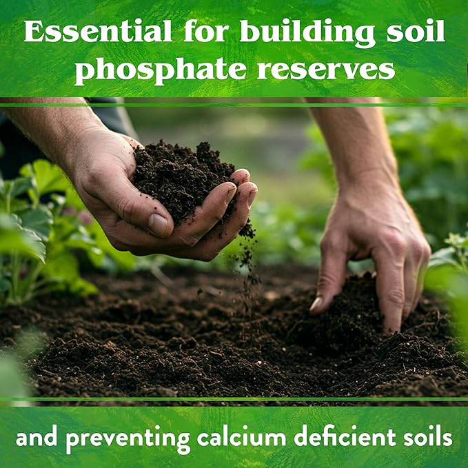 Down To Earth All Natural Fertilizers Organic Rock Phosphate - Calcium Phosphate Plant Food for Flower Beds and Vegetable Gardens 0-3-0 5 lb