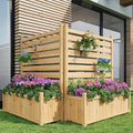 34x40 in Outdoor Privacy Fence Panels 2-Panel Wood AC Unit Screen with Planter Box Wood Privacy Fence Panels for Outside Yard Fence for Air Conditioner Trash Can Pool Patio &amp Backyard Decor
