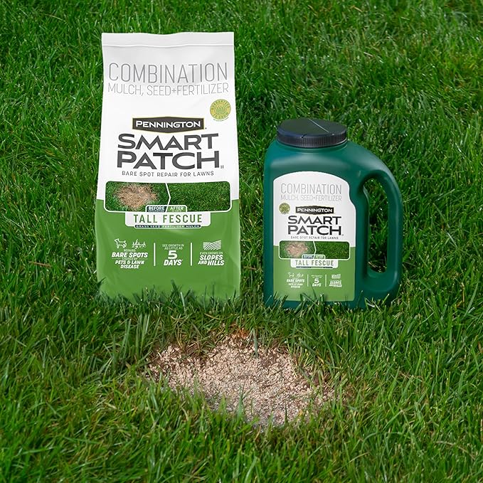 Pennington Smart Patch Tall Fescue 5lb 100 sq. ft. Grass Seed Bare Spot Repair with Mulch and Fertilizer