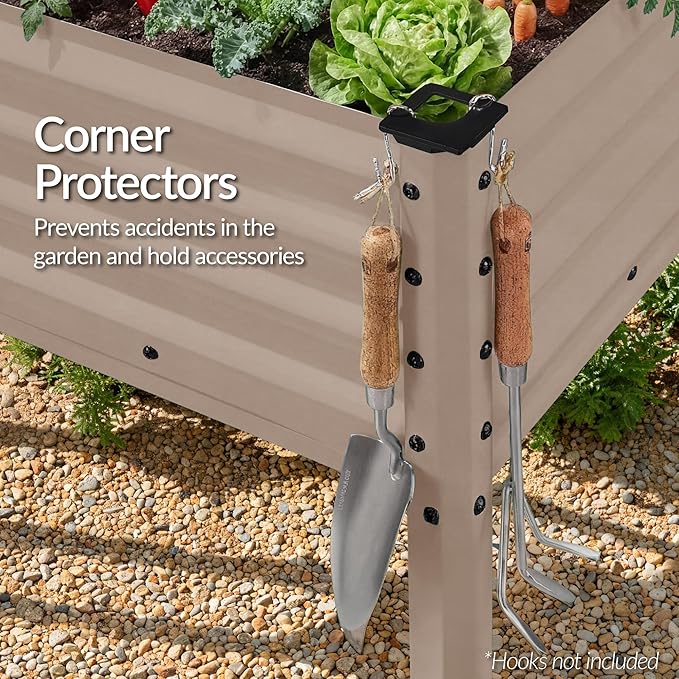 Best Choice Products 48x24x30in Galvanized Raised Garden Bed Metal Elevated Planter Box Vegetable Garden for Backyard Patio Balcony - Taupe