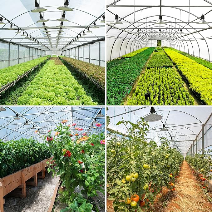 Outdoor LED Grow Lights Waterproof String Plant Growing Light 41 FT Full Spectrum Growth Light Suitable for Garden Farm Flower Seedling Greenhouse Grow Light (12 Lights)