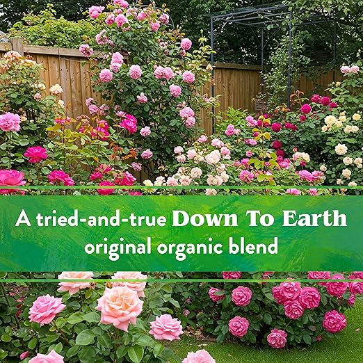 Down To Earth All Natural Fertilizers Organic Rose &amp Flower Mix - Plant Food for Roses Bulbs Flowers and Ornamentals 4-8-4 40 lb