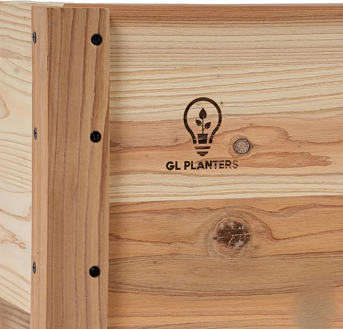 44 x 12 Cedar Raised Garden Bed Planter Box – Premium Tongue &amp Groove Cedar Wood Built-in Drainage – Easy Assembly – Outdoor Planter for Vegetables Herbs Flowers