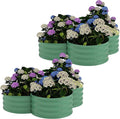 2 Pack Galvanized Raised Garden Bed – 4x4x1 ft Raised Beds-Coated Metal Planter Box with Floral Edge Easy Assembly Rust-Resistant Outdoor/Indoor Garden Box for Vegetables Flowers Herbs Green