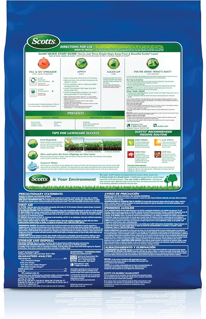 Scotts Turf Builder Halts Crabgrass Preventer with Lawn Food - Pre-Emergent Weed Killer Lawn Fertilizer 14000 sq. ft. 37.38 lb.