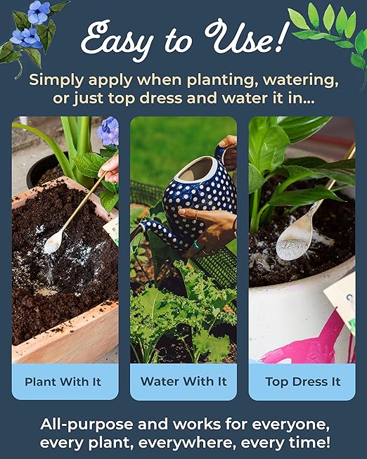 Organic Plant Magic - Truly Organic™ Fast-Acting Soluble Plant Food: All-Purpose Fertilizer Concentrate for All Flower Vegetable Herb Fruit Tree Shrub Container Garden &amp House Plants [One 1 lb Bag
