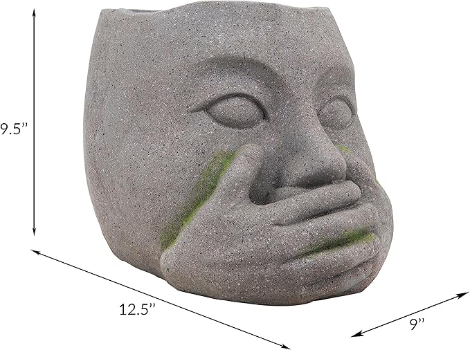 Generic Resin 9 H NO Speak Planter Gray