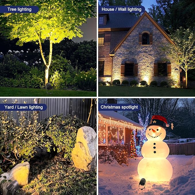 Solar-powered landscape spotlight ultra-bright solar light for outdoor use IP67 waterproof remote control with 3 light colors and adjustable brightness suitable for gardens and courtyards 2-Pack