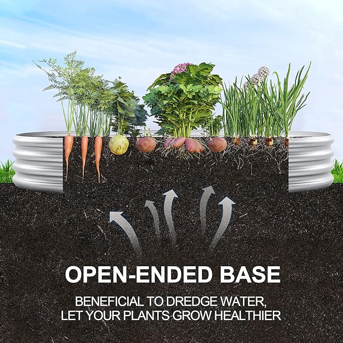 Land Guard 2Pcs Galvanized Raised Garden Bed Kit 7.5×3×1ft Galvanized Planter Raised Garden Boxes Outdoor Oval Large Metal Raised Garden Beds for Vegetables………
