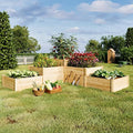 AMERLIFE 3-Tier Raised Garden Bed for Outdoor Gardening Fir Wood Planter Box with Dividers Tool-Free Assembly Garden Box Perfect for Vegetables Herbs and Flowers