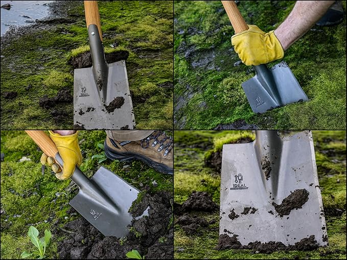 IDEALSPATEN - Made in Germany Since 1899 - Panzer Field Shovel - Historical German Shovel - for Vehicle Overland Camping 3.5lb - 25in (Panzer)#IS340