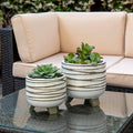 S2 Ceramic 68 Footed Planter White