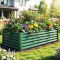 YITAHOME 6x3x1.5 ft Galvanized Raised Garden Bed Kit Large Metal Planter Box with Gloves &amp Support Rod Outdoor Flower Bed for Plants Vegetables Green