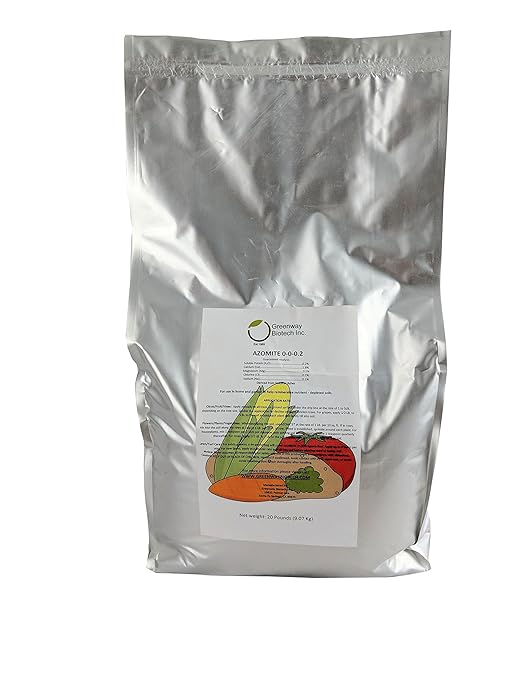 Greenway Biotech Inc. Azomite Rock Dust Volcanic Ash Organic Fertilizer with Micronutrient &amp Trace Minerals- Natural Mineral Soluble Plant Fertilizers for Enhances &amp Increases Crop Yield (20