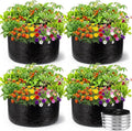 4 Pack 2 x 2 x 1 ft Round Fabric Galvanized Raised Garden Bed Liner Raised Garden Bed Liner Bag with Drainage Holes Heavy Duty Planter Pots Gardens Box for Outdoor Plants Growth Vegetables