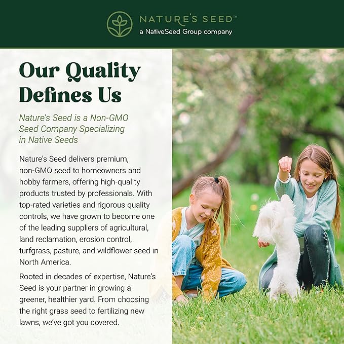 Nature’s Seed Triple-Play Turf Type Tall Fescue Grass Seed Blend High-Traffic Heat and Drought Tolerant for Garden Lawn Yard 5 Lbs