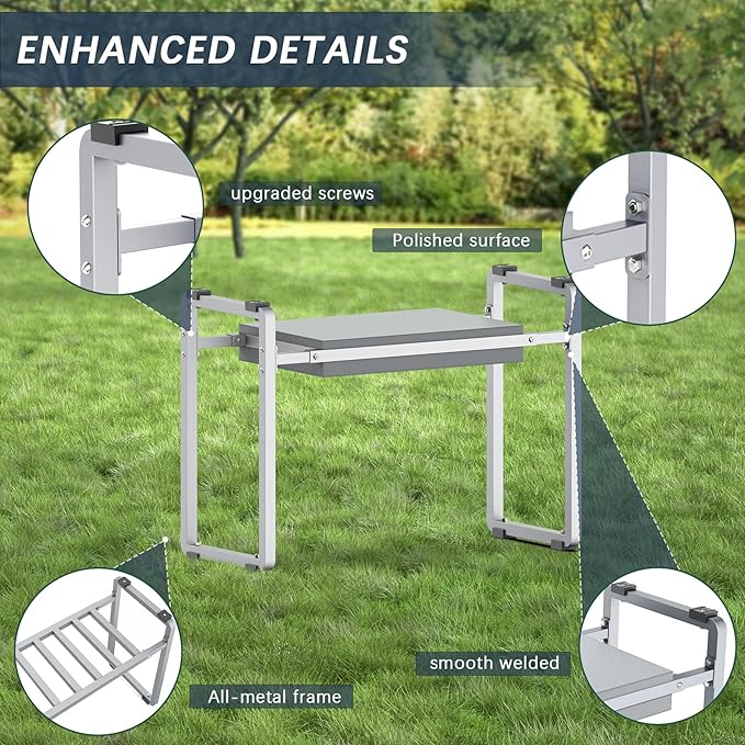 FLINTER Garden Kneeler and Seat 10.2 Wider Heavy Duty Thick Gardening Bench for Kneeling and Seat - Multifunctional Kneeler Bench Gardening Gifts for Women Seniors Grandparents Gray