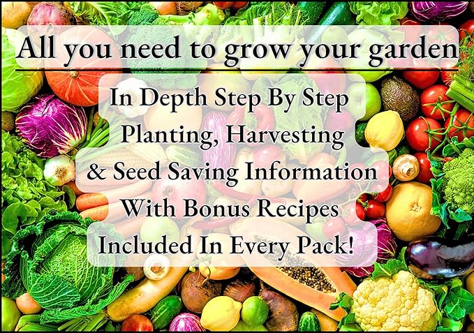 B&ampKM Farms 10000 Non GMO Heirloom Vegetable Seeds for Planting Vegetables and Fruits (20 Variety Pack) - Gardening Seed Starter Kit Survival Gear Food Gardening Gifts Prepper Supplies