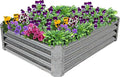 Sunnydaze Galvanized Raised Garden Bed Outdoor - Metal Planter Box for Gardening Vegetables and Plants - 12 H Rectangle - Silver