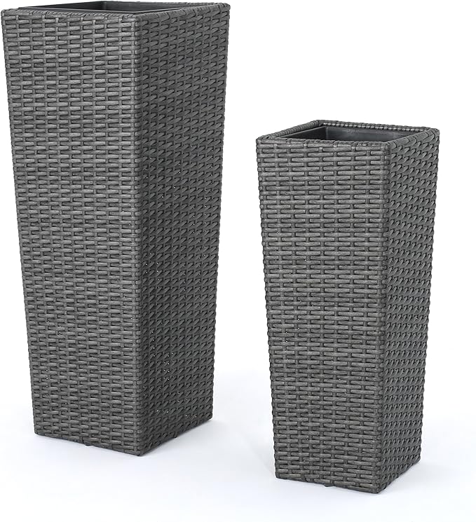 Rattan Flower Pot Grey