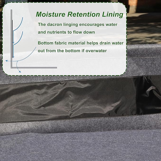 Gardzen Raised Garden Bed - Planter Box NO-Till Living Soil Fabric Grow Bed (No Frame Included)