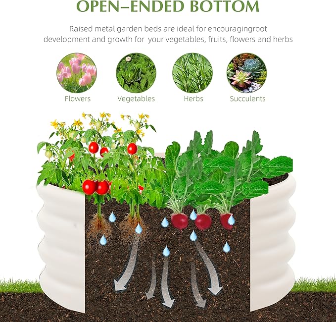 2-Pack 2x1ft Galvanized Raised Garden Bed Outdoor Planter Bed Metal Planter Box for Gardening and Planting
