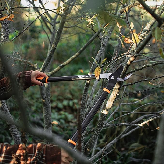 Fiskars Bypass Lopper Lightweight Tree Pruning Tool Rust Resistant and Low Friction Coating SoftGrip Handle Control with Shock-Absorbing System 24