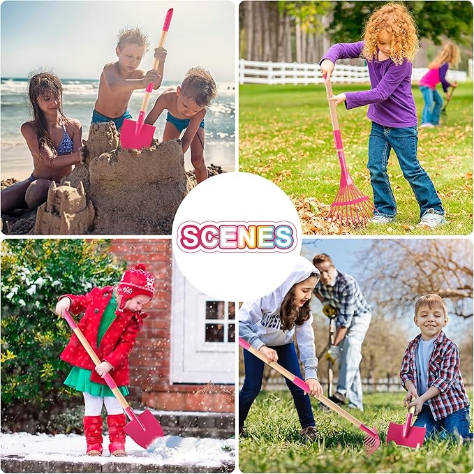 Kids Gardening Tools Outdoor Toys Set - Wheelbarrow Backyard Play Set for Kids with Shovel Rake Leaf Rake Summer Yard Digging Weed Toys Easter Birthday Gifts for Boys Girls Age 2 3+ Years Old