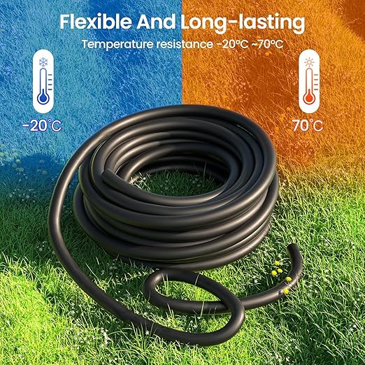 MIXC 1/2 Inch Drip Irrigation Tubing100FT Main Tubing Hose Flexible PVC Hose for Irrigation Parts Drip Emitters Drip Irrigation Systems Black