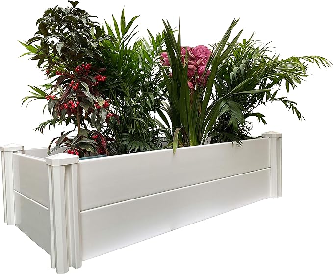 4' x 2' Vinyl Raised Garden Bed Screwless Planter Box for Gardening Whelping Pen and More