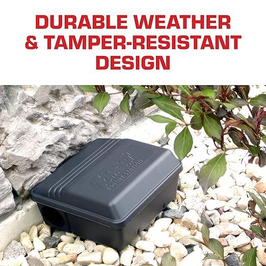 Tomcat Rodent Station Includes 1 Rodent Station with 4 Bait Securing Rods and 1 Security Key - Fits Rat or Mouse Sized Traps (Baits &amp Traps Sold Separately) - Use Indoors or Outdoors (Pack of 5)