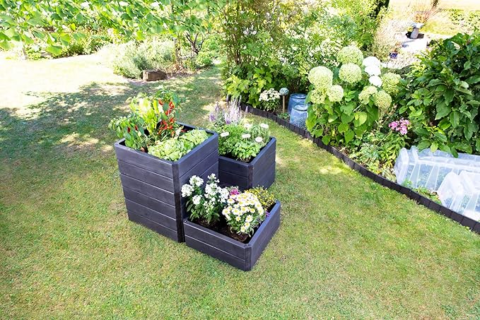 645115 Exaco Ergo Small Raised Bed Square Anthracite