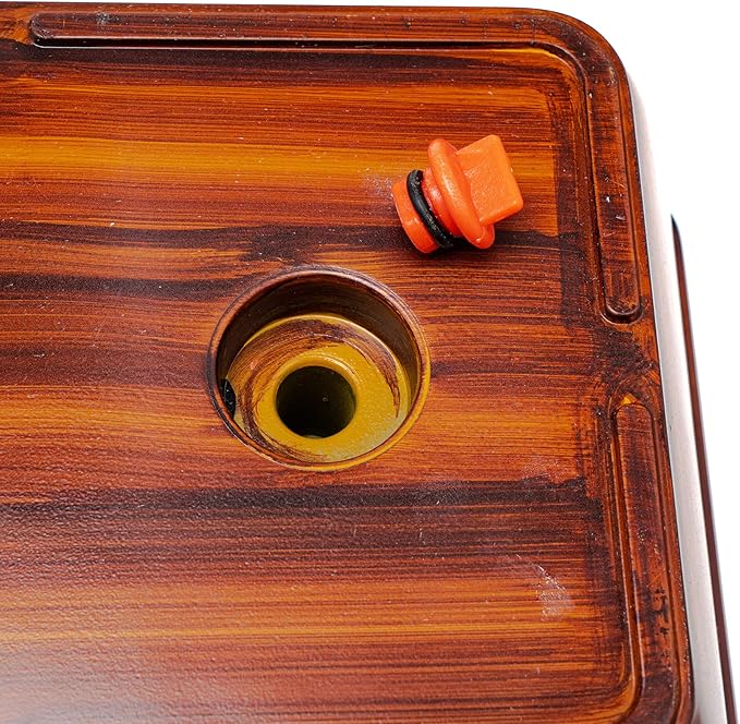 7.8 in. Dark Wood Plastic Rectangle Self Watering Planter Pot