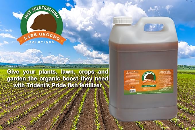 Just Scentsational Bare Ground Solutions TP-2.5G Trident's Pride Organic Liquid Fish Hydroponic Soil Fertilizer 320 oz (2.5 Gallon)