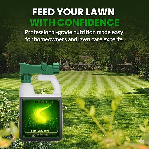 Humboldts Secret Greenify | 12-0-0 Nitrogen &amp 6% Iron Liquid Lawn Fertilizer | Concentrated Fertilizer Spray - Liquid Nitrogen Fertilizer - Chelated Iron Fertilizer Liquid Iron for Lawn | 32 oz