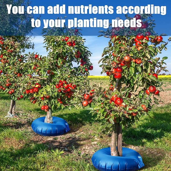 Tessco for you 8 Pack 15 Gallon Tree Watering BagsSlow Release Tree Watering Ring35.4 Inch PVC Drip Irrigation Water PouchRound Automatic Drip System for Planting Gardening and Shrubs (Blue)