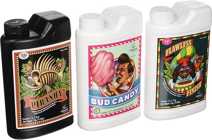 Advanced Nutrients Expert Grower Bundle Piranha Bud Candy Flawless Finish Plant Fertilizer Booster Enhancer 1 L