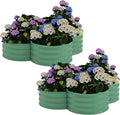 Garvee 2 Pack Galvanized Raised Garden Bed Outdoor Planter Box with Open Base for Herbs Veggies &amp Flowers. Rust-Resistant Raised Garden Beds Ground-Connected Design for Deep Root Growth