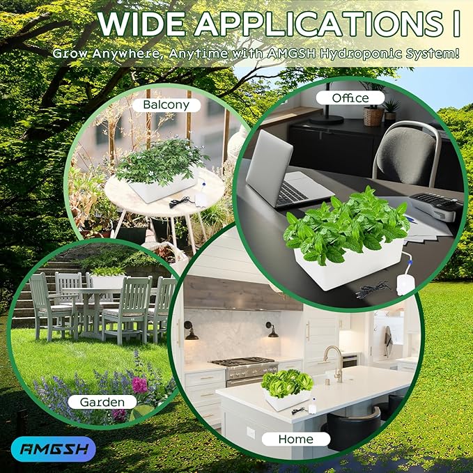 Hydroponics Growing System Kit with Air Pump Bubble Stone 12-Hole Indoor Hydroponic System Grow Box Indoor Gardening System &amp Hydroponic Kit Vegetable &amp Herb Garden Starter Kit