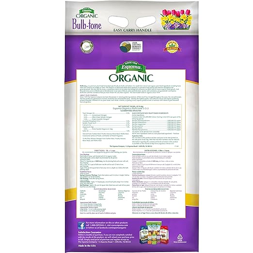 Espoma Organic Bulb-Tone 3-5-3 Natural &amp Organic Fertilizer and Plant Food for All Spring and Fall Bulbs. 18 lb. Bag. Use for Planting &amp Feeding to Promote Vibrant Blooms - Pack of 2