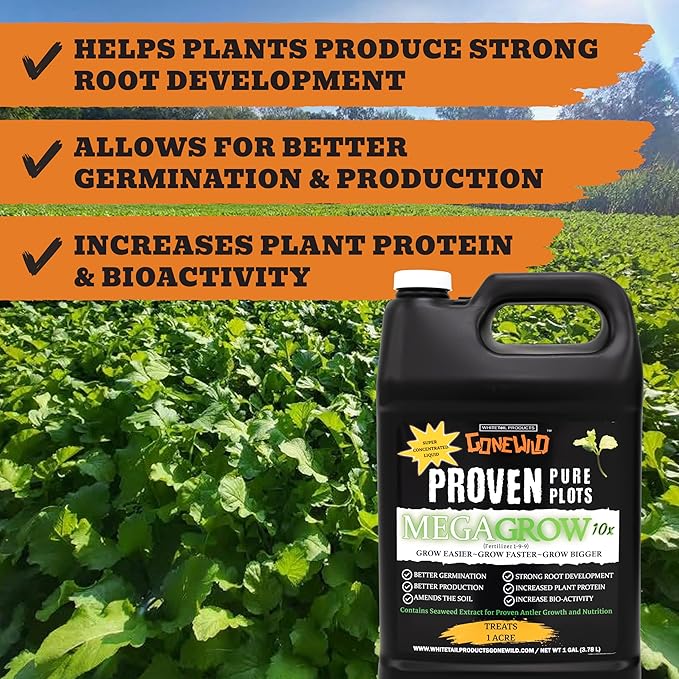 Mega Grow 10X Liquid Soil Conditioner/Fertilizer Treats 1 Acre 1 Gallon Jug Made in Wisconsin G8561