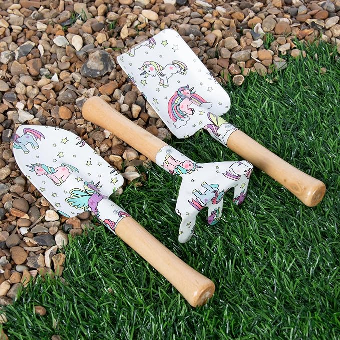 The Leonardo Collection Little Stars Unicorn Garden Tool Set for Gardening | Ideal Tool Kit &amp Gardening Gifts for Women &amp Men | Durable Garden Tools &amp Hand Tools for Daily Garden Work
